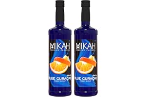 Mikah - Premium Flavors - Blue Curacao x2 | Sciroppo Per Drink e Dessert | Uso Professionale | 2 Bottiglie da 1 Litro (2x1000ml)