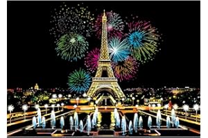 EcoGo Peinture à Gratter Adulte Carte à Gratter Papier à Gratter avec 5Pcs Outils (Paris)