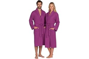 BOSKIMO Albornoz de Baño Unisex 100% Algodón OEKO-TEX – Bata para Hombre y Mujer – Rizo Americano 420 gsm – Suave y muy Absorbente