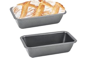 MUYAPAY Moule à Pain 2 Pièces Moule à pain antiadhésif en acier au carbone Moule à Cake Rectangulaire,Acier au Carbone,Ustensiles de Cuisine Pour Faire du Pain (15,6 x 8,6 x 4 CM)