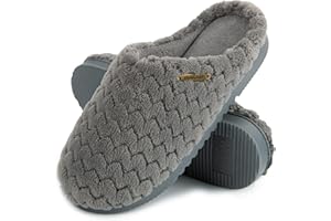 LongBay Damen Hausschuhe mit Memory Foam und Plüsch rutschfeste Pantoffeln