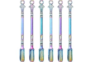 GEEHUA 6 Pezzi Piccoli Cucchiai a Pala, Mini Cucchiaio Portatile in Lega di Metallo Cucchiaio per Polvere Decorazione Portachiavi per Spezie Sali Sabbia Paletta per Spezie Forniture per la Cucina (B)