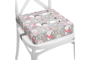 TOTSY BABY Fotel podwyższający Krzesło dziecięce 33x33x8 cm - Poduszka siedziska Poduszka na krzesło dziecięce Fotelik dziecięcy Poduszka podwyższająca Poduszka siedziska Poduszka na krzesło Zwierzęta szary