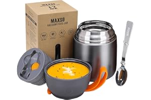 LOGEEYAR - Contenitore termico per alimenti, 500 ml (grigio)