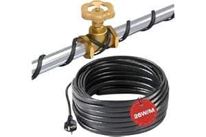H&G Lifestyles 26W/m Heizkabel 15M Selbstregulierend – Dachrinnenheizung 230V für Dachrinne, Wasserrohre & Leitungen – Frostschutz Begleitheizung gegen Eis & Schnee