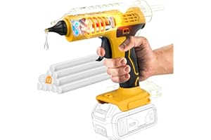 Innopower Pistolet à colle chaude sans fil 100 W pour batterie Dewalt 18 V/21 V, chauffage rapide, avec 12 bâtons de colle, pistolet à colle chaude pour bricolage, artisanat et réparations rapides