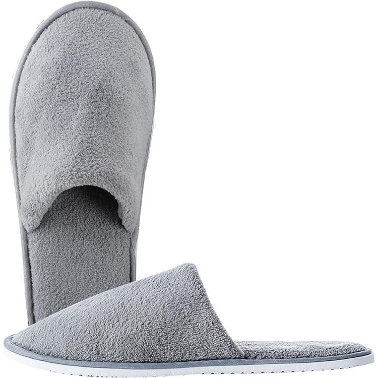 Chaussons D'hôtel En Velours Corail - Lot De 2 Paires - Semelle épaisse 7 Mm Antidérapante - Réutilisables - Pour Maison, Spa, Invités