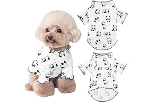 Yoolhamy Abbigliamento per cani di piccola taglia con chihuahua, maglietta estiva e autunnale con stampa panda, per barboncini, schnauzer, shih tzu, yorkie (nero, M)