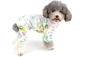 Zunea Kombinezon dla małego psa urocza mysz kombinezon z nadrukiem kwiatowym miękka bawełniana piżama pajacyki szczeniak ubrania do spania cztery nogi piżamy odzież dla zwierząt domowych kotów