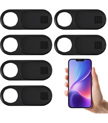 ECSiNG 18 Copriwebcam Scorrevoli – Set 3 Misure (6+6+6), Adesivi, Ultrasottili 0,7 Mm, Per Laptop E Telefono