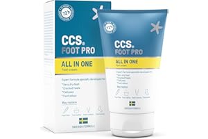 CCS All In One Foot Cream 100ml - Foot Pro Cream for Cracked Heels, Dry Skin & Calluses Feet - Foot Moisturiser - Developed for Very Dry Feet, Cracked Heels, Calluses and Foot Odour