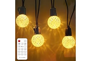 BESCOST Guirnaldas Luces Exterior 15Metros, IP65 Impermeable, Cadena de Luces 20LED con Mando para Navidad Jardín Patio Fiesta Boda