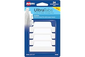 ‎AVERY ZWECKFORM AVERY Zweckform Art. 74789 Haftstreifen transparent/weiß (24 Haftnotizen, 63,5x25,4mm, beschreibbare Index Tabs Folie, ablösbare Klebezettel, Page Marker, Sticky Notes, Klebemarkierungen)
