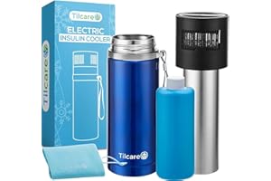 Electric Insulin Cooler Travel Case with USB Charger & Bio Gel by Tilcare - Unlimited Hours, Reusable Pen Freezer Bottle - Large Capacity TSA Approved - Holds up to 6 Diabetic Pens and Medical Vials