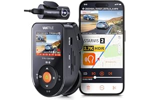 VANTRUE Dash Cam Font Rear 2.7K 5G WiFi GPS, STARVIS 2 Dual HDR, S1 Pro Hidden Dashcam for Cars, Night Vision, Dash Camera Voice Control, Car Dash Camera 15s Buffered Parking Mode, 512GB Max