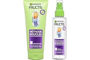 Garnier - Fructis Method Lockar - Rutin 2 produkter - Fuktgivande schampo och spray - berikad med hyaluronsyra och sheasmör - för alla typer av lockar
