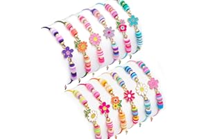 Toyssa Pack of 12 Girls' Friendship Bracelets, Children, Party Bags, Children's Birthday Party Favours, Adjustable Braided Bracelet, Jewellery for Girls, Teenagers, Women, Plastic