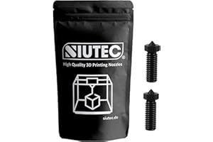 SIUTEC® Premium Volcano Düse Nozzle 0.2 mm Gehärteter Stahl/hardened steel – 2 Stück für 1,75 mm Filament | Sidewinder X1/X2, Genius Pro, Vyper, Kobra Max, Super Racer, V400, Little Monster