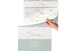 MILULA STUDIOS Wall Calendar 2024/25 UK - 2024 2025 Calendar Month to View - July 24 to Dec 25 (18mo) - Family Calendar - Wall Calendar for Easy & Efficient Planning - Calendar 2024/25 UK Family Planner