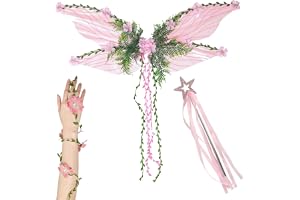 Fairy Wings Adult Women 3 Pcs Set (Bracelet, Wings, Fairy Wand)