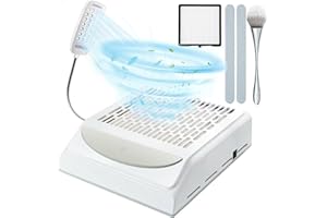 IUHFSIFS Upgrade Nail Dust Collector with Filter & Light【NO.1 Super Suction 100W】Professional Dust Extractor Nails【SGS Certification】 Dust Collector Nail Salon for Nail Studio & Home - Easy to Clean