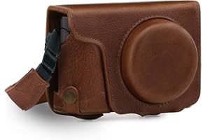 ‎MEGAGEAR MegaGear Ever Ready Schutzhülle aus echtem Leder mit Schultergurt, kompatibel mit Panasonic Lumix DMC-TZ100, DC-TZ200