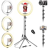 11.5 inch Professionele Ring Light met Telefoon Stand, Selfie Ring Lamp met Uitschuifbare Driepoot Stand & Telefoon Houder vo