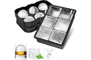 Eiswürfelform aus Silikon (2 Stück), große Eiswürfel & runde Eisform mit Trichter, einfache Freigabe, BPA-frei, Ice Cube Tray für Whisky, Cocktails, Babynahrung, Getränke