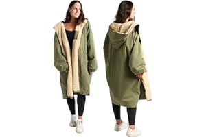 OHS Adults Drying Robe, Outdoor Waterproof Changing Robe Comfy Sherpa Privacy Robes for Women Men, Stay Dry Swimming Camping Drying Robes - S/M, L/XL