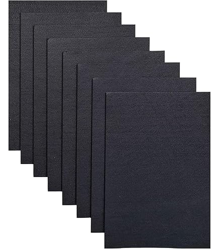 Feutrine DIY - Lot De 10 Feuilles 30x20cm En Feutre Doux 1mm - Noir, Blanc, Gris - Pour Décorations Et Artisanat