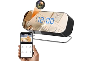 heygocam Hidden Camera Clock, WiFi Spy Camera, 1080P Nanny Cam with Night Vision, Remote Viewing, Motion Detection for Indoor Surveillance