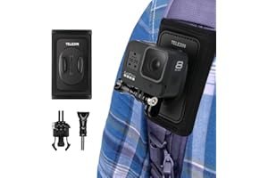 AUYKOO Bolsa Mochila Soporte de Correa de Hombro con Almohadilla de Hombro Ajustable y Gancho en J,Sistema de fijación de Soporte de Correa para GoPro Hero 11 10 9 8 7,insta360 Accesorios
