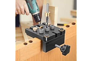 Do-Electr 3 en 1 Kit de plantillas de orificio de bolsillo 6/8/10/15mm Kit de plantilla para Posicionamiento de carpintería Guía de perforación ajustable Localizador