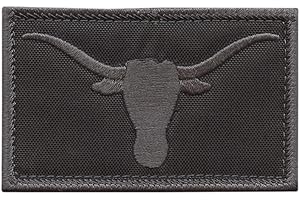 LEGEEON Texas Longhorn Blackout Subdued Lone Star USA Army Tactical Morale Hook Cap Patch