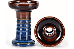 Kitosun Narghile Ciotola per Narghilè Phunnel Testa Shisha Venus Hookah Bowl – Ciotola in Terracotta Vetrata con Bordo Compatibile con HMD Provost, Hookah Shisha Gusti 20 Grammo (denim)