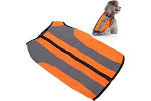 QCWWY Reflektierende Weste für Hunde, Warnweste für Hunde, Sicherheitskleidung, Leuchtende Jacke, Leichte Haustier-Nachtsicherheitskleidung, Reflektierende Weste mit(XL-Fluoreszierendes Orange)