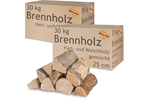 Legna da ardere Misto 5-500 kg Faggio Quercia Betulla Pino Abete Legna per stufe e caminetti Braciere Griglia 25 cm Camera asciugata flameup, Peso:60 kg