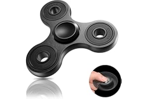 Coolden Fidget Spinner Metall Fidget Toys EDC Hand Spinner Hochwertig Schleuderzeit 2-5 Min Angst Anti Stress Spielzeug Geschenk für Kinder Erwachsene Edelstahl Finger Kreisel für Büro Schule Schwarz