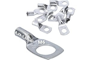 KALITEC 10 pieza cembre A03 de M6 Tubo de terminales de cable 0,25 – 1,5 mm² M6 unisoliert de cobre