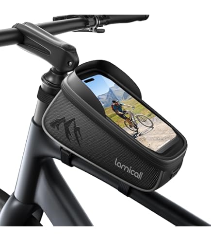 whale fall wasserdichte Rahmentasche Fahrrad Handyhalterung Fahrrad Harte Eva Fahrrad Oberrohrtasche Druckfeste Fahrrad Zubehör TPU-Touchscreen mit Regenschutz für Handy unter 6,9'' Sport & Freizeit