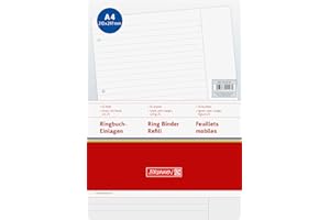 ‎BRUNNEN BRUNNEN A4 Ring Binder Loose Leaf Refill Pad 25 Lines per Page with Margin 50 Sheets 70 g/m² 1066917