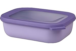 Mepal - Multi Bowl Cirqula Rectangular - Contenitori Plastica con Coperchio - Adatto come Contenitore Ermetico per Frigo, Microonde, Congelatore da Portata - Ciotole Cucina - 1000 ml - Vivid lilac