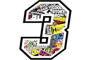 GamesMonkey Sticker Number 3 Race 12 cm - Sticker Bomb - Rennen Cross Track Auto Motorrad Aufkleber
