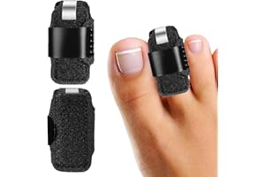 COYUN 2 pezzi Stecca per dita piegate, raddrizzatore per dita dei piedi, correttore per dita a martello, Stecca per Dita dei Piedi Nero, tutore regolabile per allineare e sostenere il dito