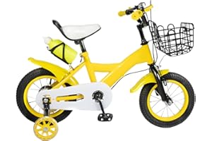 FUNYSF 16 Zoll Kinderfahrrad 5-8 Jahre Jungen Fahrrad mit Stützrädern höhenverstellbar Mädchen/Junge Geschenk Fahrrad
