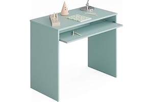 Miroytengo Mesa Escritorio Habitación Juvenil Color Verde Habitación Infantil con Bandeja extraíble para Ordenador 90x54x79 cm