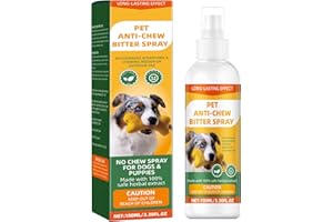 BOXMOM Anti-Chew Bitter for Dog Behavior Training Aid Spray, Natural, Stop Chewing, Licking, Biting for Dog Deterrent Spray, Natural, Effective of Furniture, Shoes, Bandages, Indoor & Outdoor Use