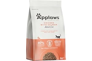 Applaws Complete and Grain Free Dry Adult Cat Food, Chicken with Salmon, 2kg (Pack of 1)