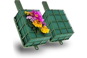 COM-FOUR® 2x mousse florale avec support et grille - éponge de bouchage pour fleurs fraîches - mousse pour fleurs