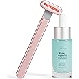 Solawave 4-in-1 Facial Wand and Renew Complex Serum Bundle | Red Light Therapy for Face and Neck | Microcurrent Facial Device for Anti-Aging | Face Massager with Anti-Wrinkle Serum | Rose Gold